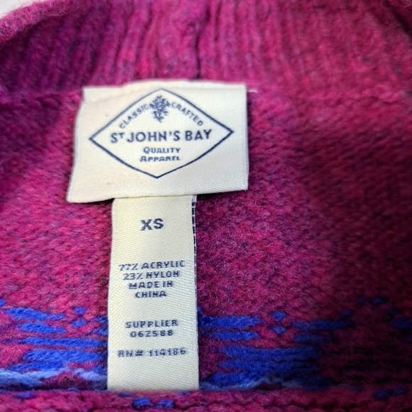 St John's Bay Festive Fairisle Colorful Sweatshirt XS - Picture 3 of 7